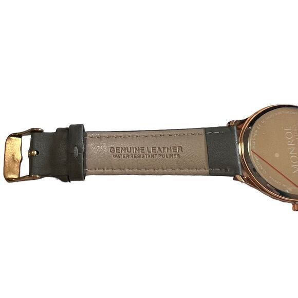 Monroé Women's Watches SOLÉROSE -‎ CHARCOAL LEATHER -Water Resistant - 9 in - Picture 5 of 16